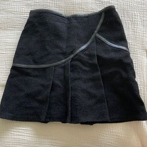 Black flared tweed miniskirt